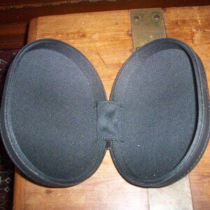 Bose Headphones Oval Clamshell zip Carry Case Only Black Logo On Black 7x5.5"